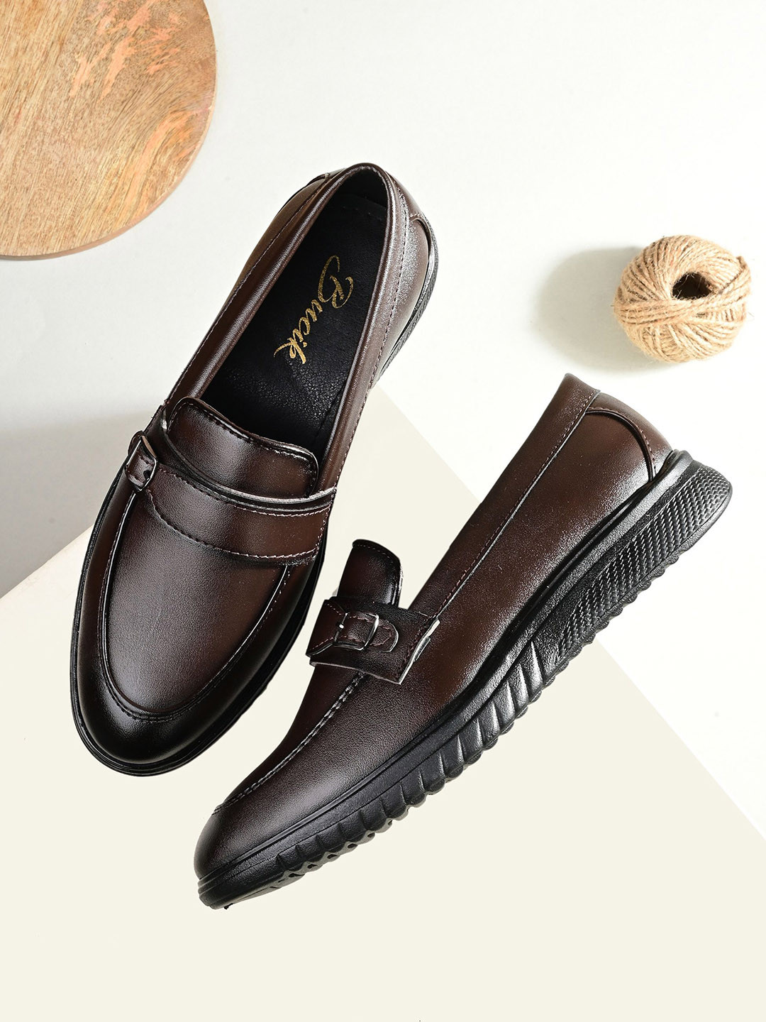 BUCIK Men Leather Slip-Ons Formal Shoes