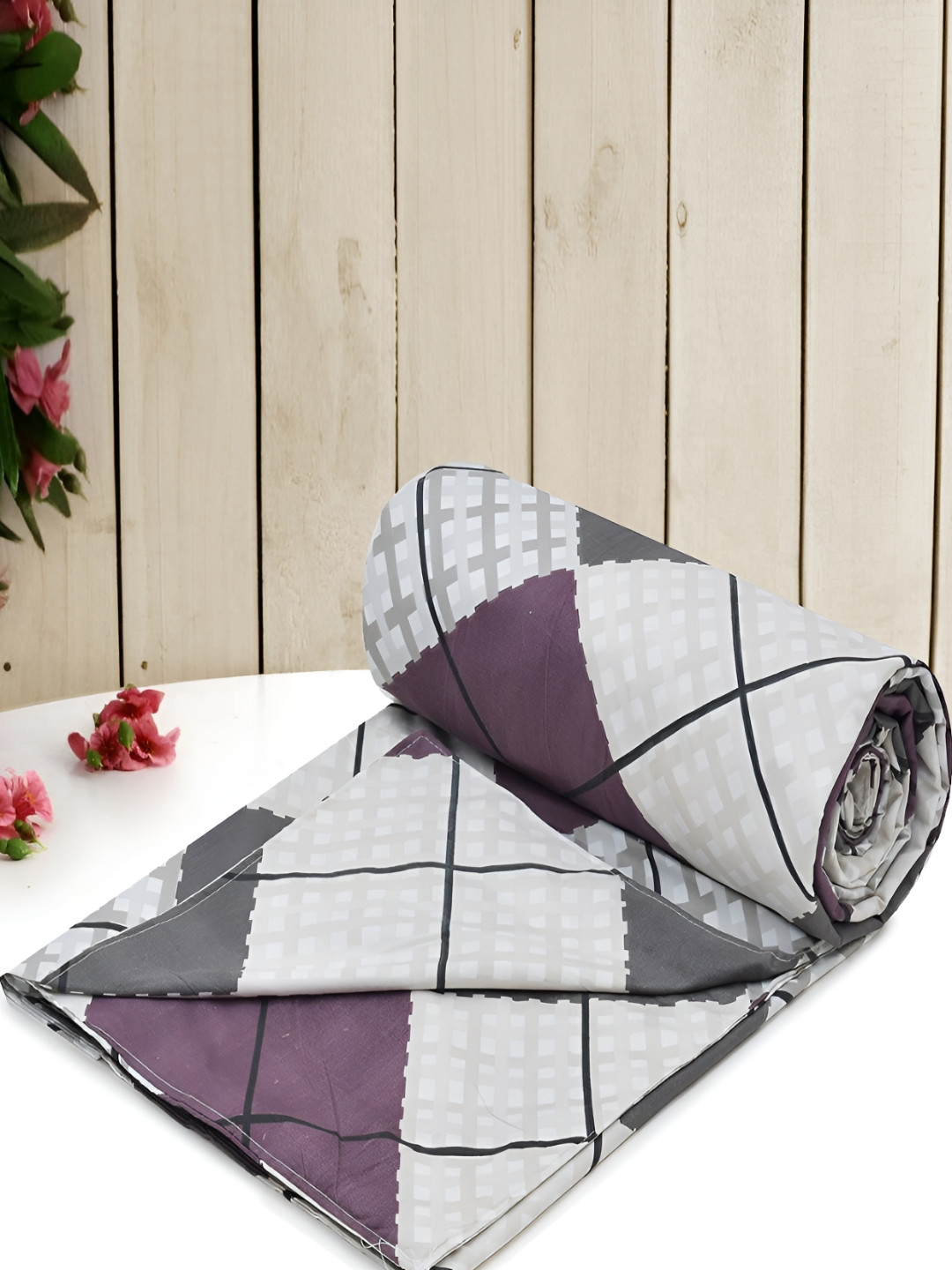RRC Purple & Grey Printed Single Duvet Cover