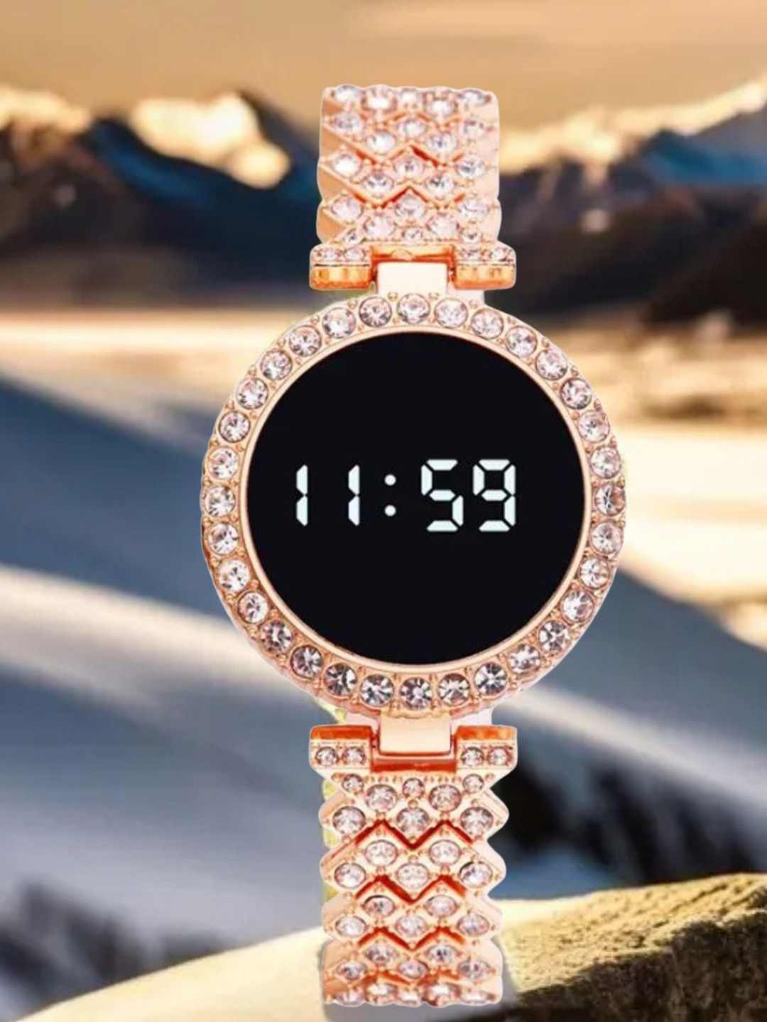 SWADESI STUFF Women Dial & Bracelet Style Digital Automatic Watch ROUND METAL LED WOMEN