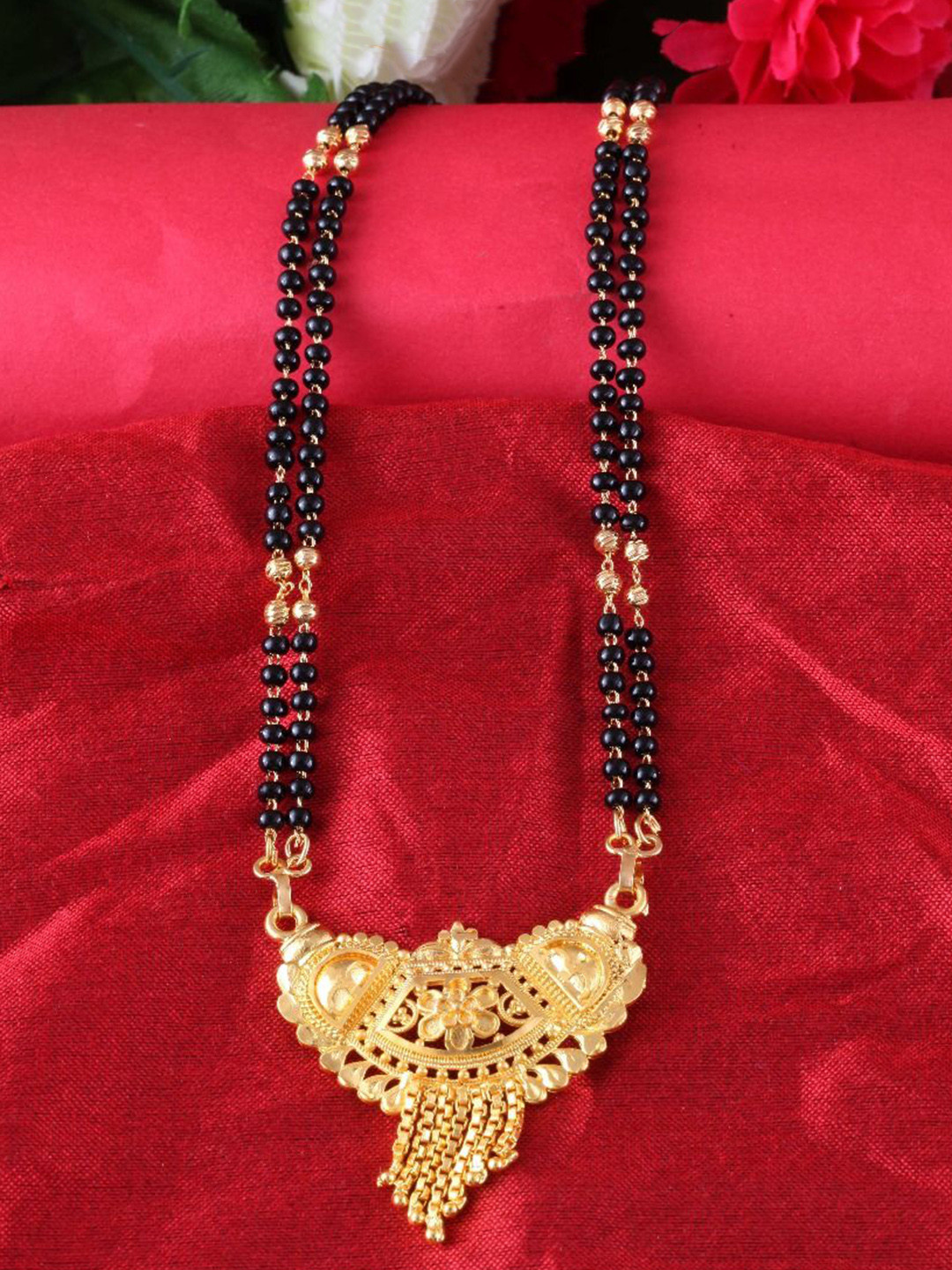 DIVASTRI One Gram Gold-Plated Beaded Mangalsutra