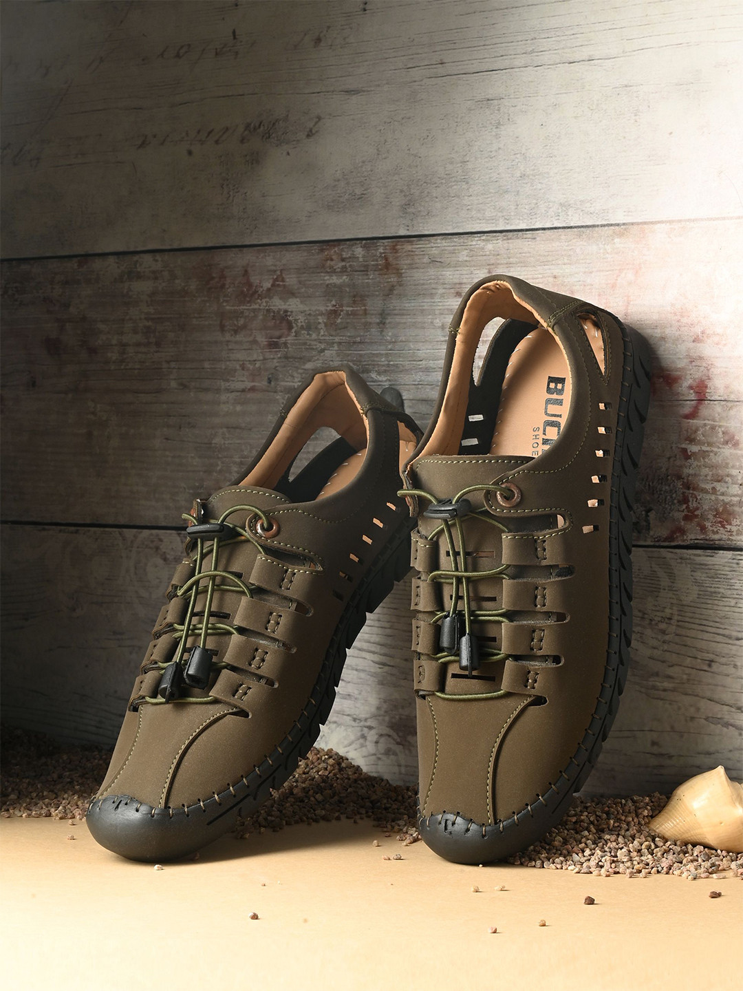 BUCIK Men Lace-Up Comfort Sandals