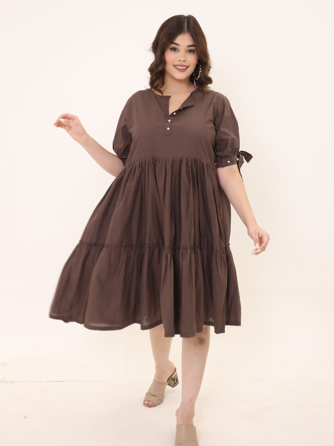 Swadeshi Shringaar Women Cotton A-Line Dress