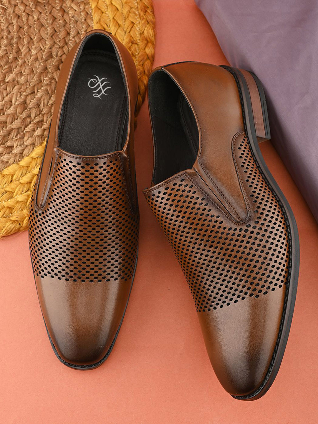 House of Pataudi Men Formal Slip On Moccasins Loafer Shoes