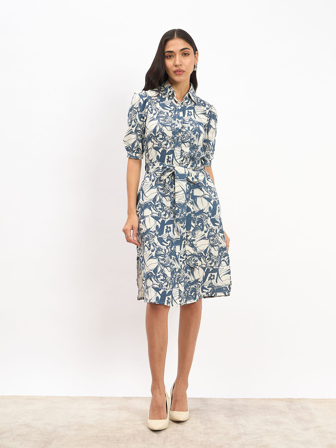 SALT ATTIRE Floral Print Lace Sheath Dress