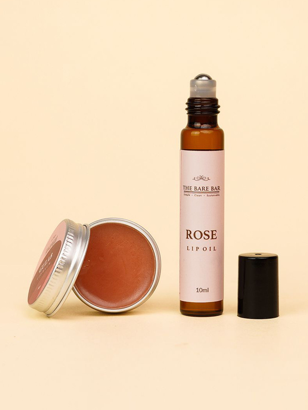 The Bare Bar Set Of 2 Gulab Lip Balm & Rose Lip Oil - 10 g Each
