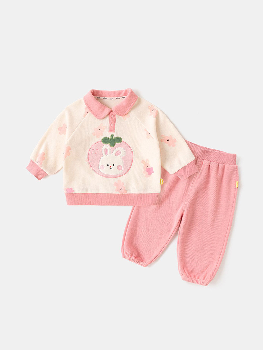 LULU & SKY Unisex Kids Printed Polo Collar Long Sleeves Sweatshirt With Jogger
