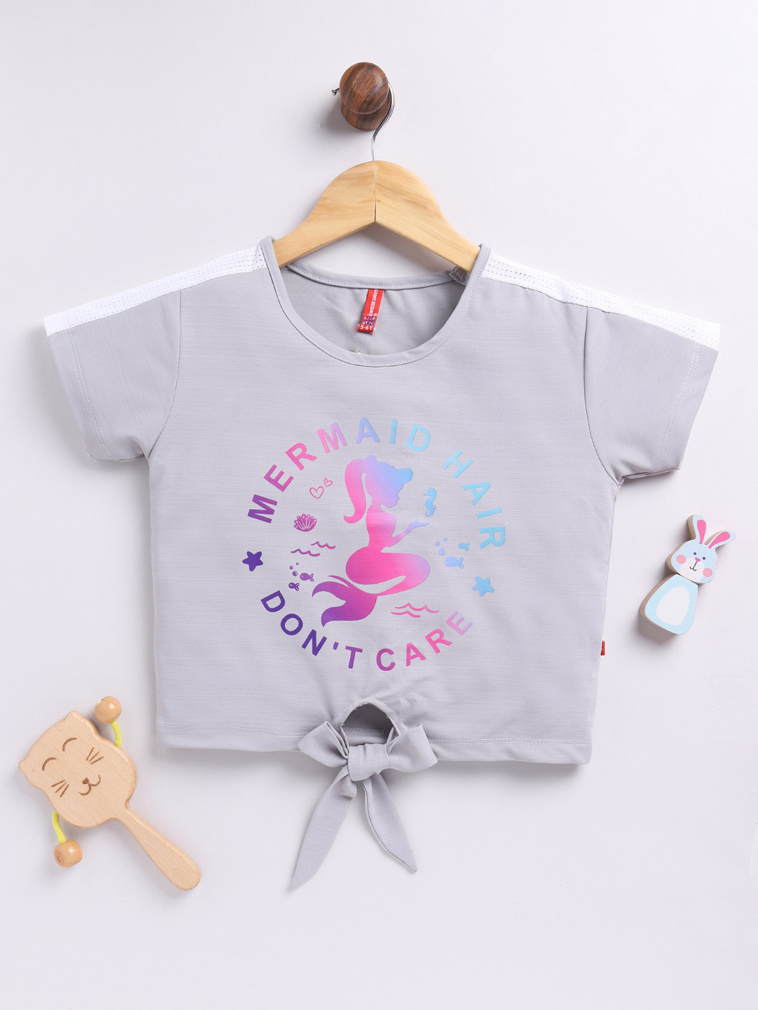 Here&Now X Game Begins Printed Waist Tie-Ups Crop Top