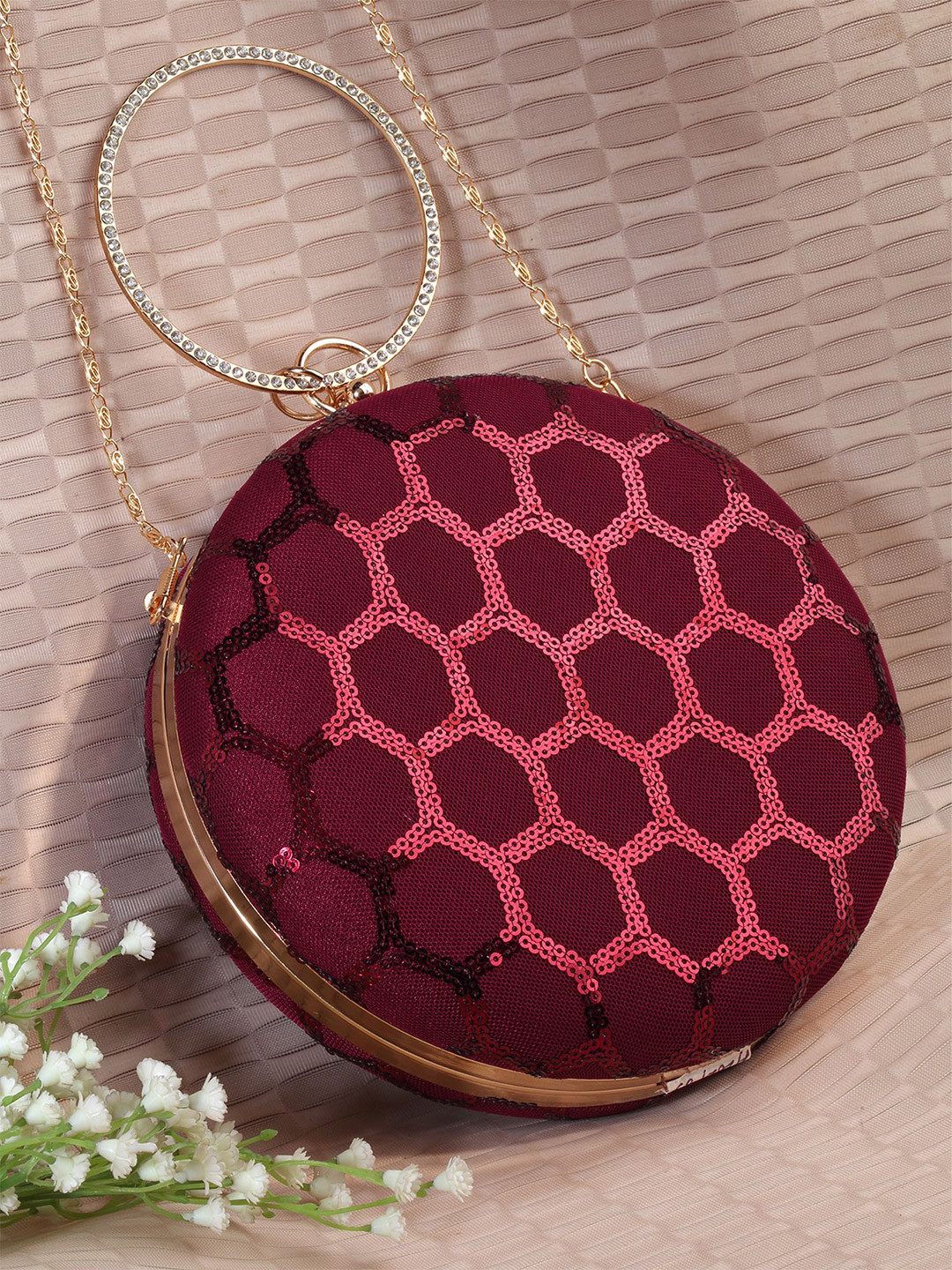 Bohey by KARATCART Embroidered Box Clutch