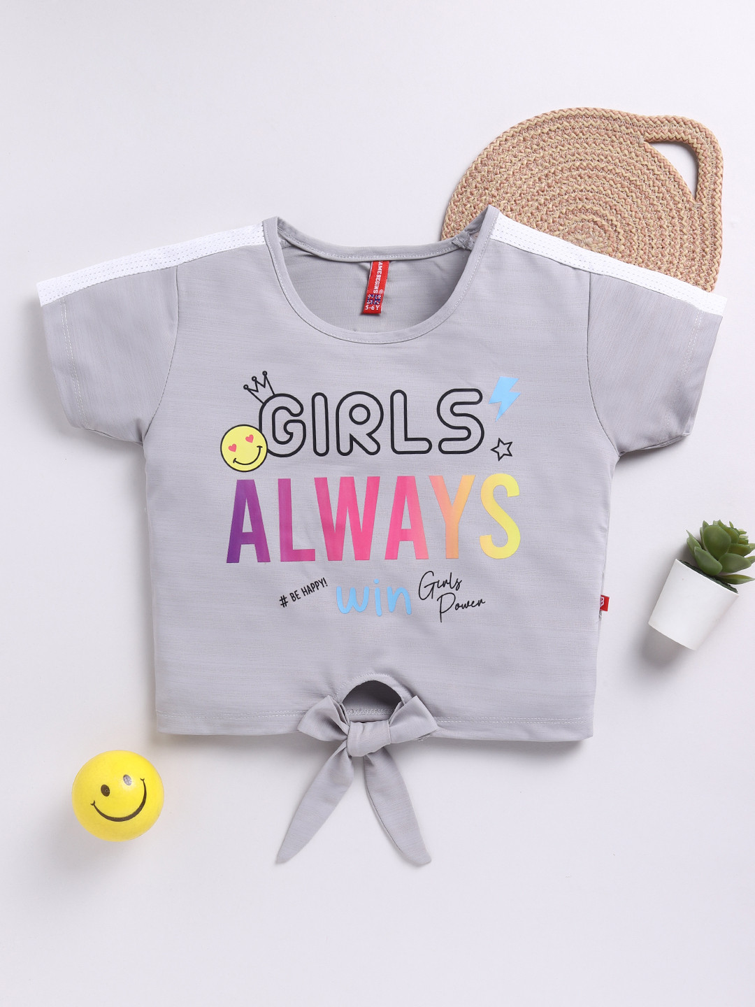 Here&Now X Game Begins Printed Waist Tie-Ups Crop Top