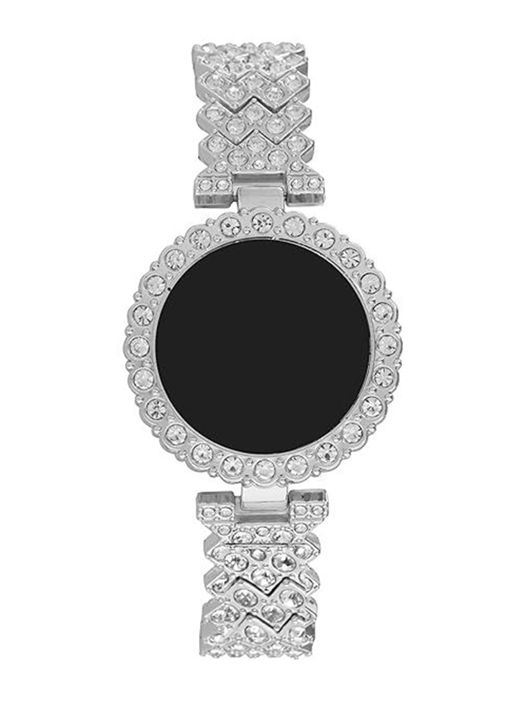 SWADESI STUFF Women Dial & Bracelet Style Digital Automatic Watch ROUND SILVER LED WOMEN