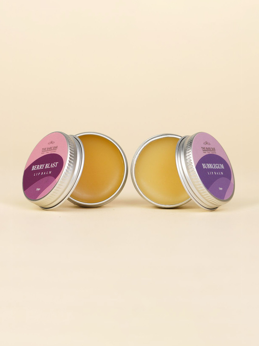 The Bare Bar Set Of 2 Berry Blast & Bubble Gum Lip Balm - 10 g Each
