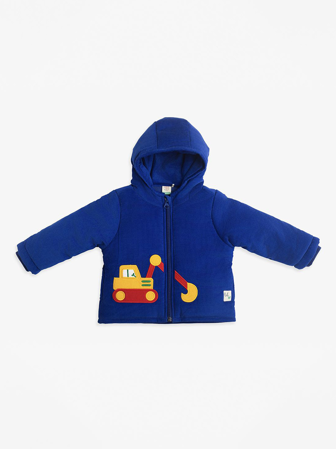 Ed-a-Mamma Baby Boys Corduroy Outdoor Puffer Jacket with Patchwork