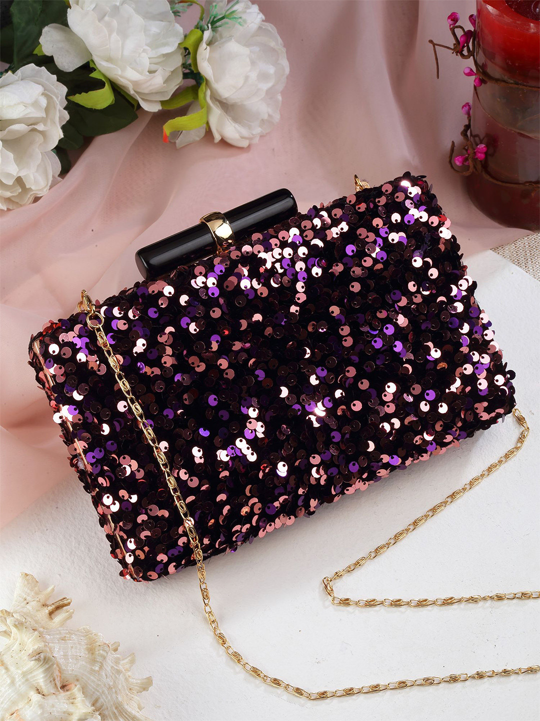 Bohey by KARATCART Embellished Box Clutch
