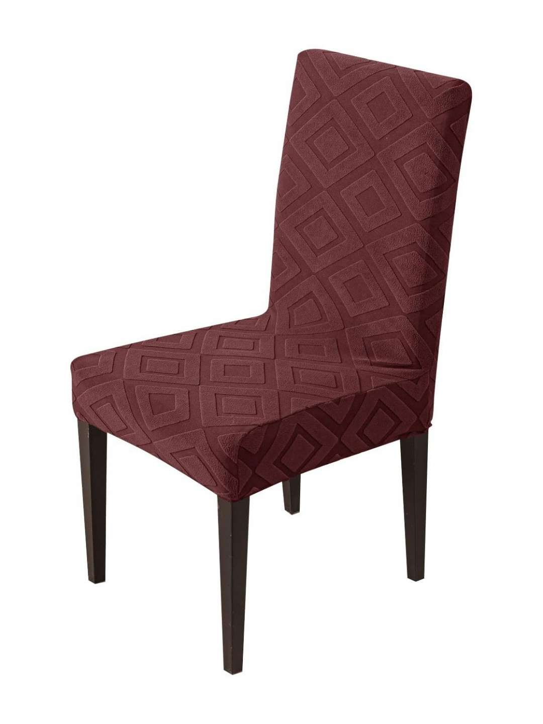 HOUSE OF QUIRK Maroon Patterned 220 GSM Chair Cover