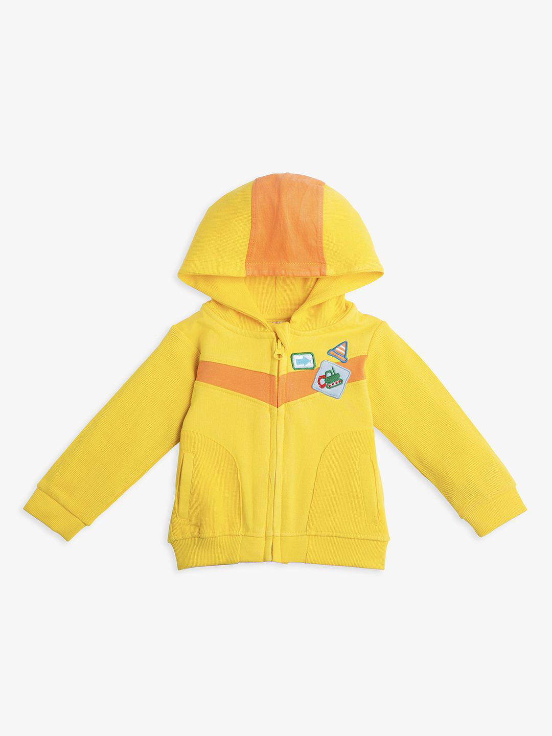 Ed-a-Mamma Baby Boys Outdoor Open Front Jacket with Patchwork