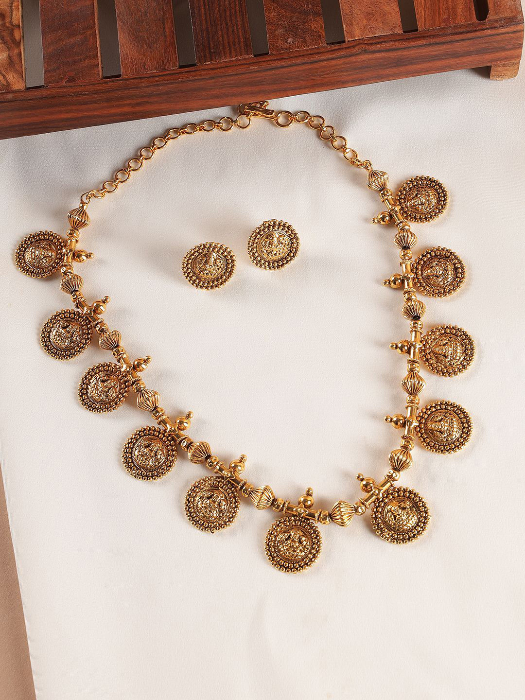 Kattam Gold-Plated Goddess Motif Jewellery Set