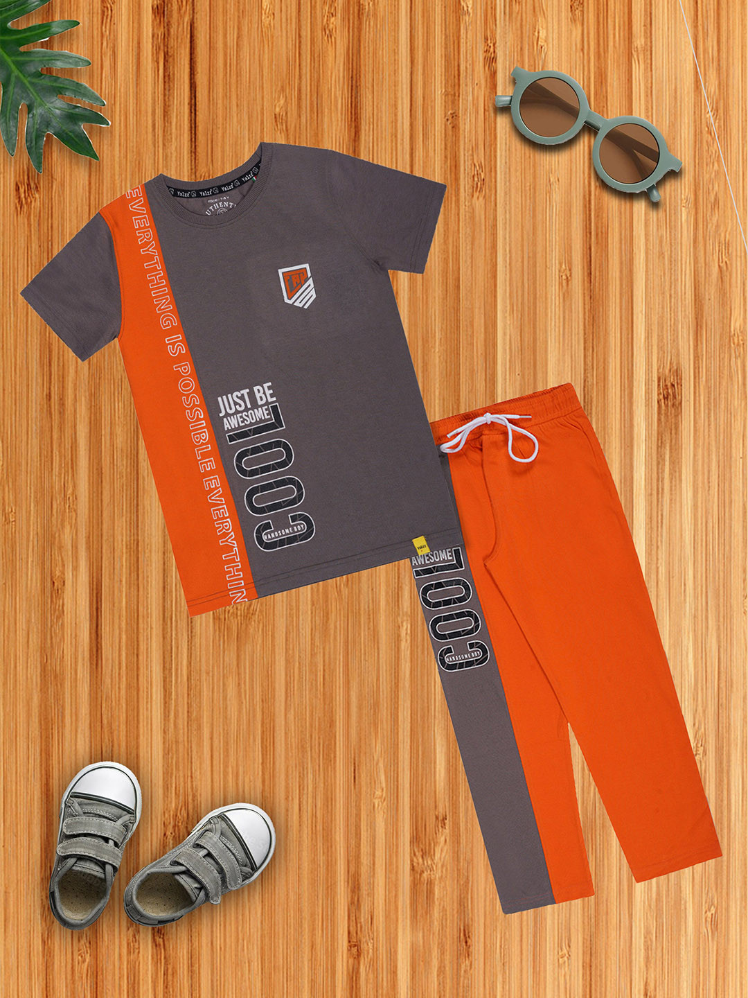 YALZZ Boys Printed T-shirt with Pyjamas