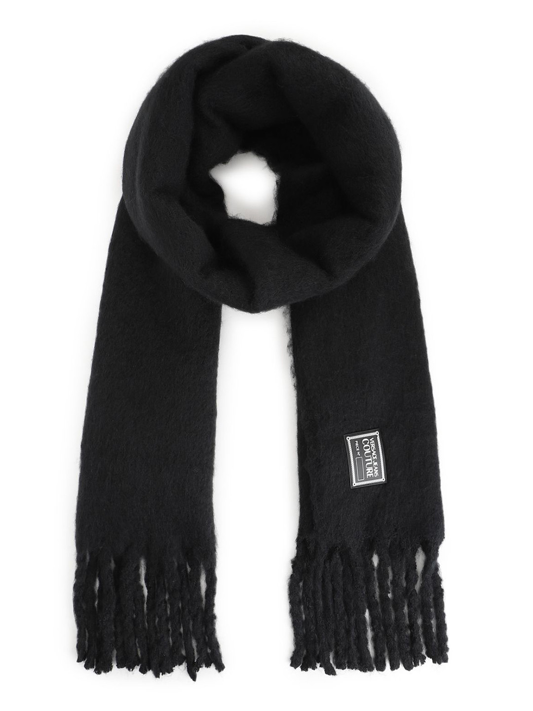 Versace Jeans Couture Men Cotton Checked Tasselled Scarf