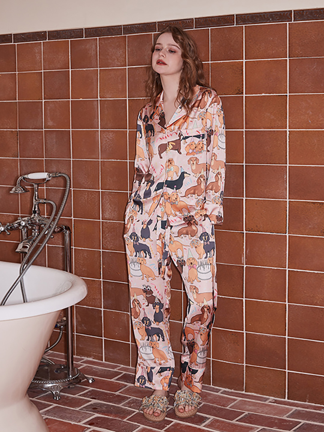 JC Collection Women Conversational Printed Shirt & Pyjamas Night suits
