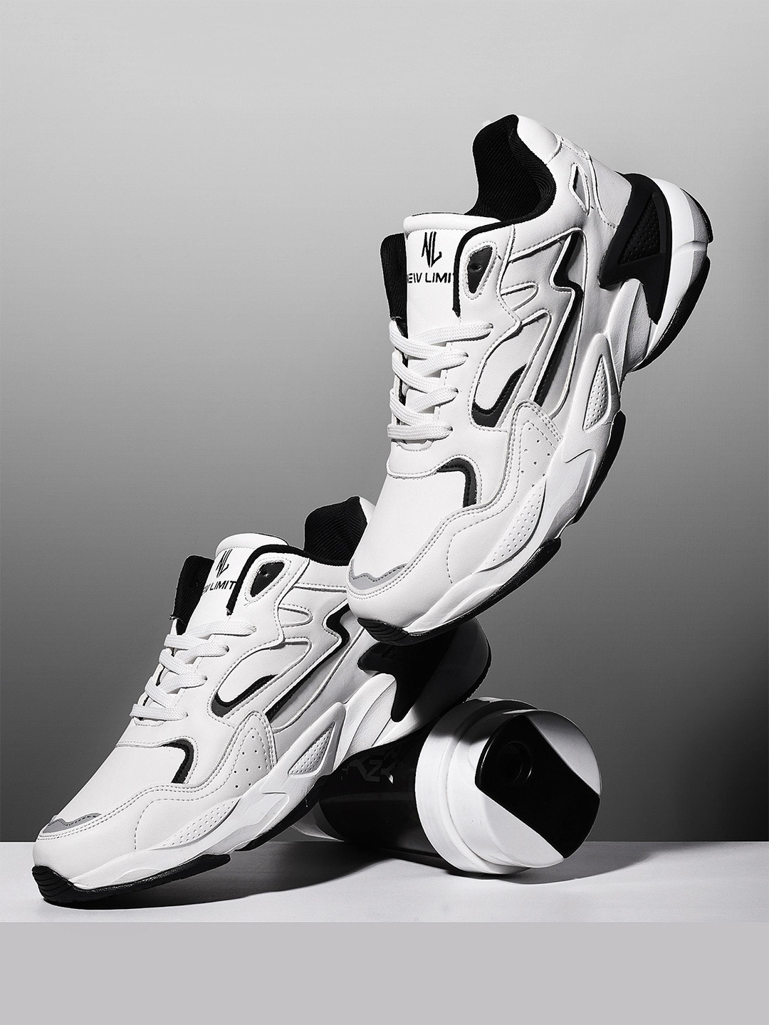 NEW LIMITS Men Running Non-Marking PU Lace-Ups Shoes