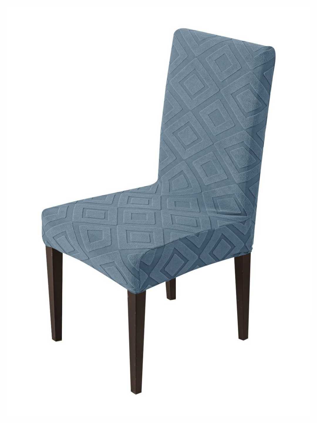 HOUSE OF QUIRK Blue Patterned 220 GSM Chair Cover