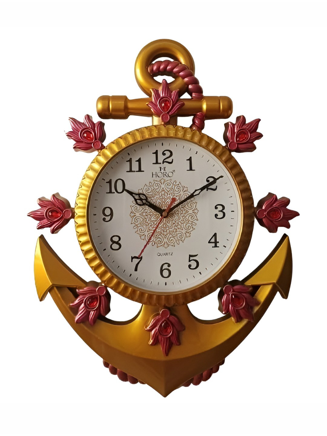 Horo Brown Plastic Large Display Abstract Battery Analogue Wall Clock