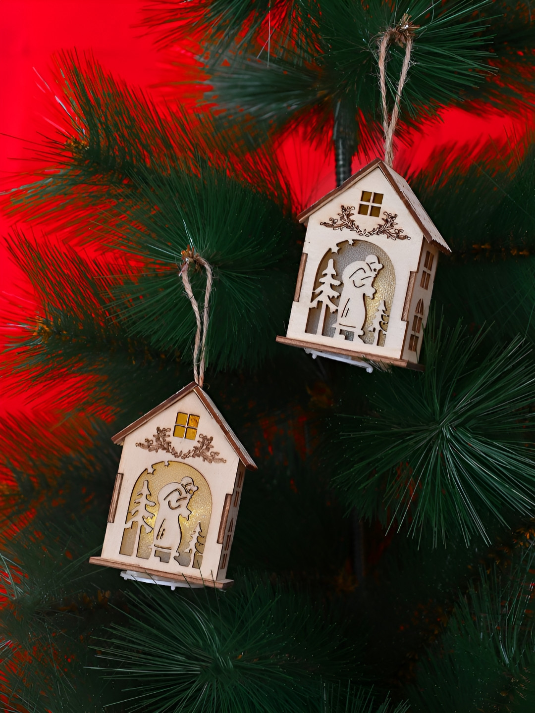 TAYHAA Set Of 2 Brown Whimsical Home Harmony Tags