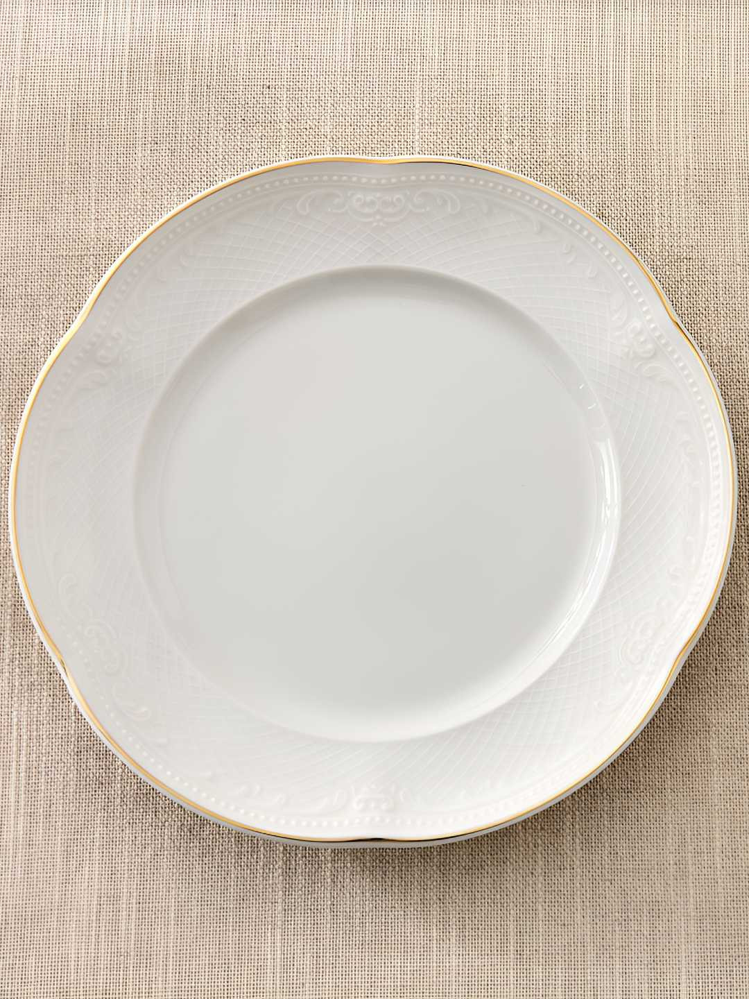 Home Centre White 2020 1 Pieces Porcelain Dishwasher and Microwave Safe Plates
