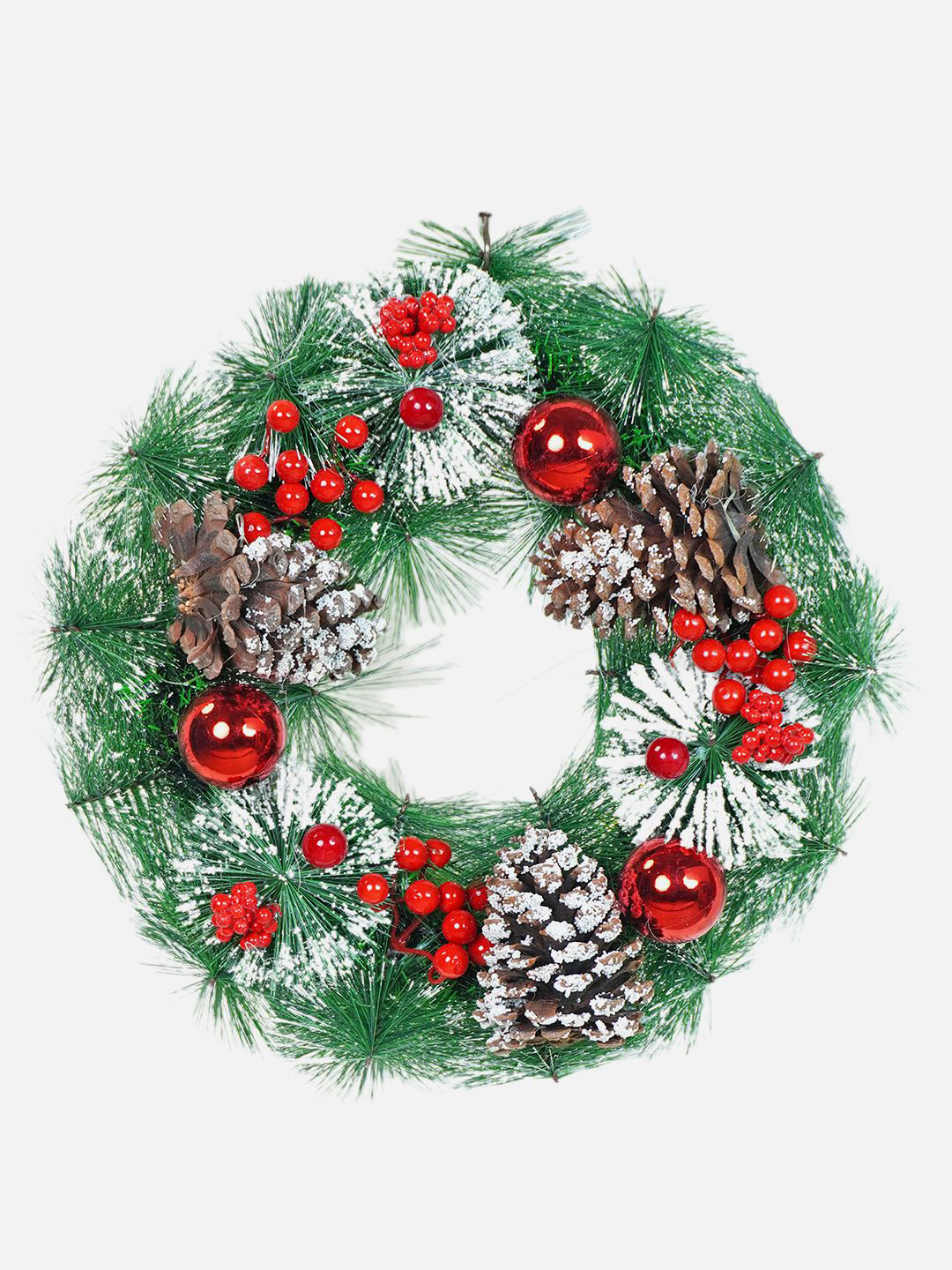 Little Surprise Box LLP Green & Red Artificial Christmas Wreath for Door Wall
