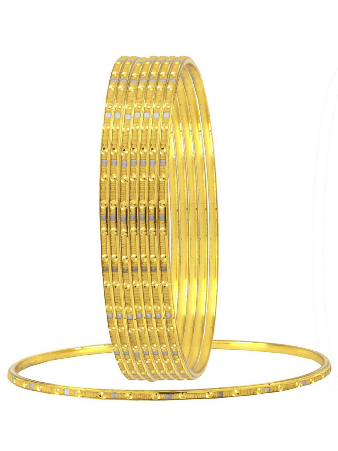 ZIVOM Set Of 8 22K Gold & Rodium Plated Bangles