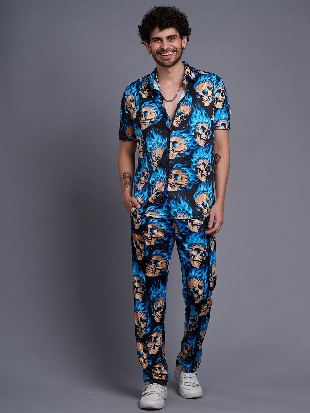 GO DEVIL  Printed Shirt With Trousers