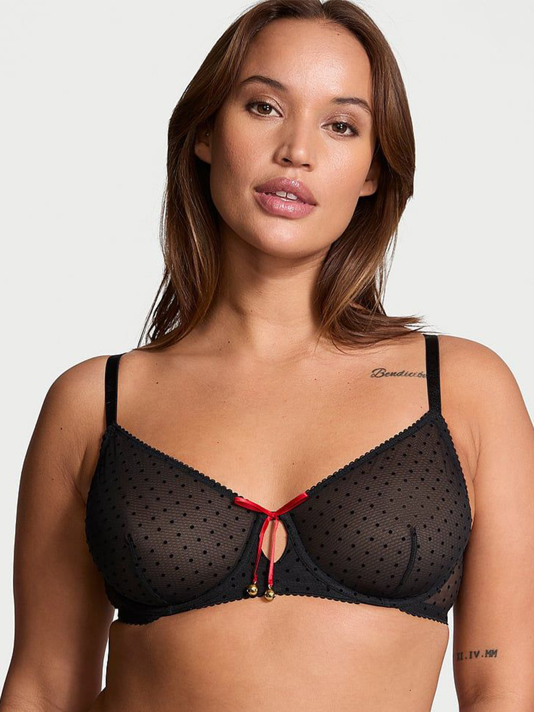 Victoria's Secret Very Sexy Jingle Bells Mesh Unlined Demi Bra