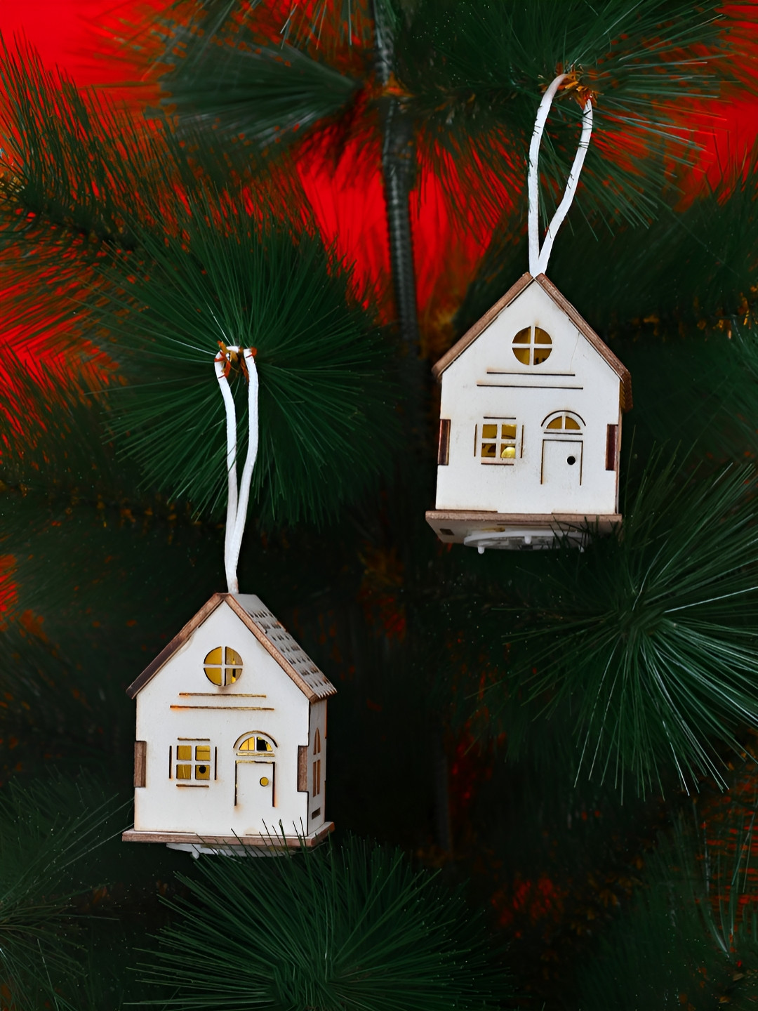 TAYHAA Brown Set Of 2 Holiday Home Christmas Ornament Tags