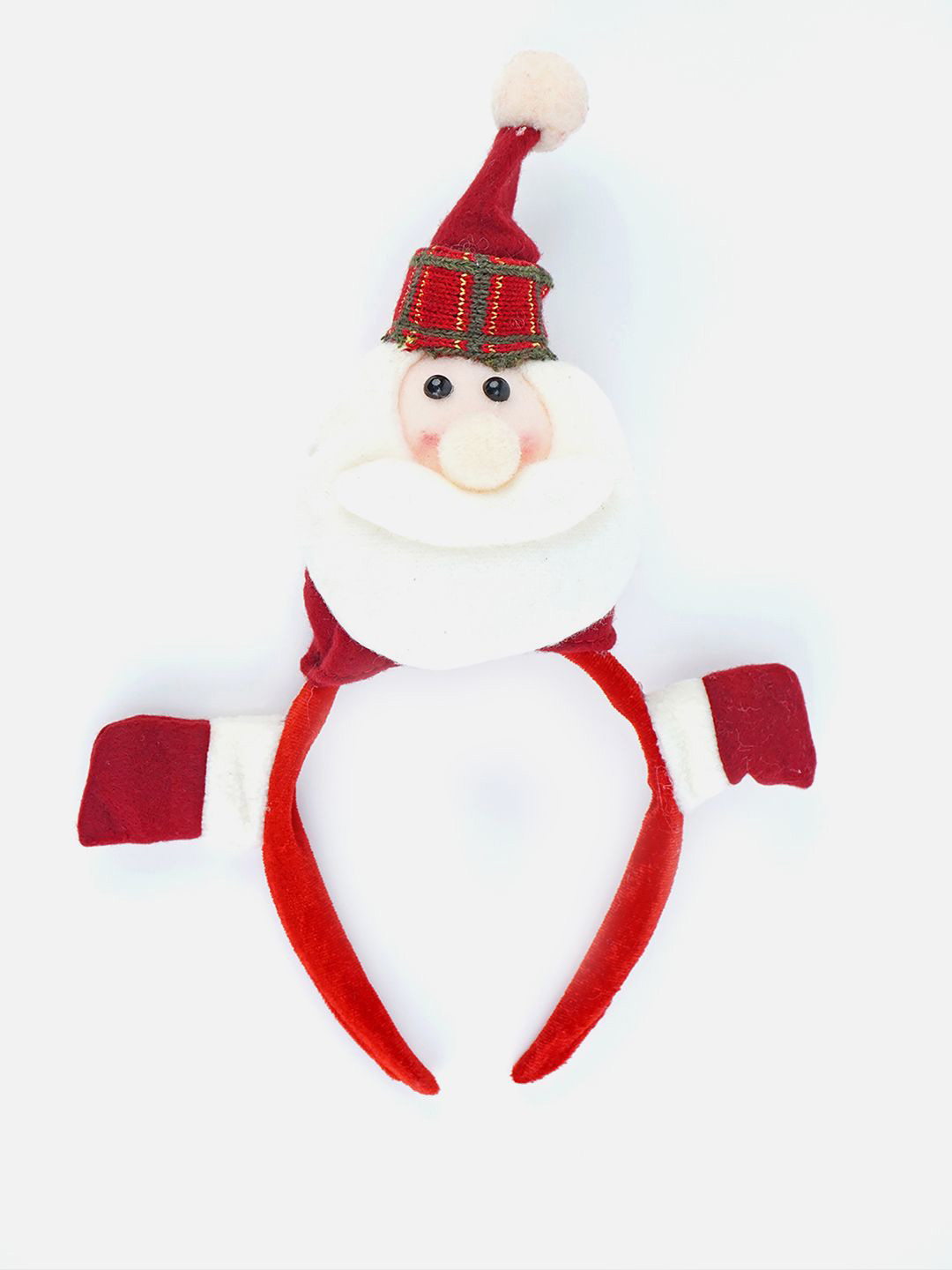 Little Surprise Box LLP Unisex Red & White Textured 3d Santa Christmas Hairband