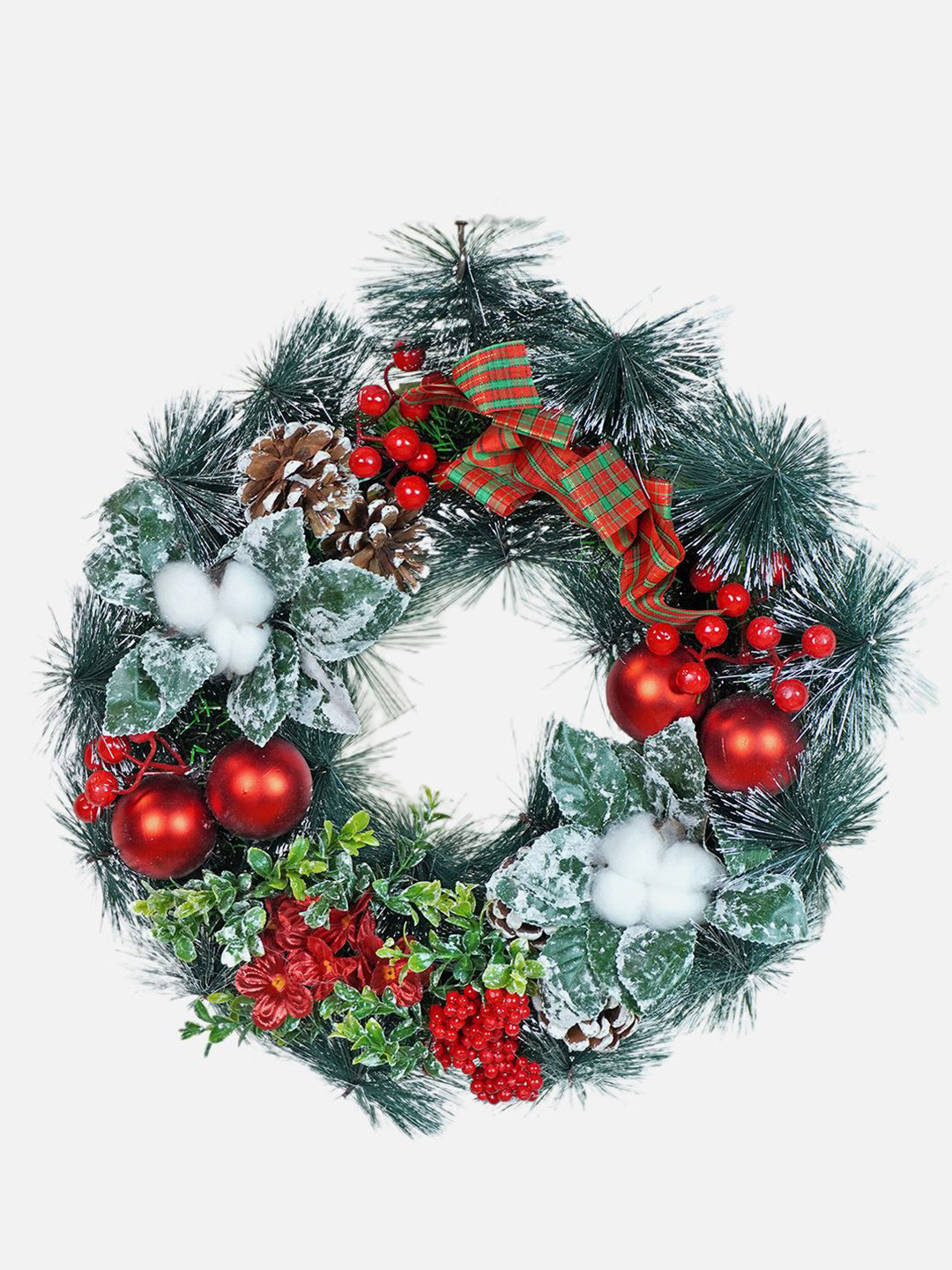 Little Surprise Box LLP Maroon & Green Christmas Wreath Door Decor