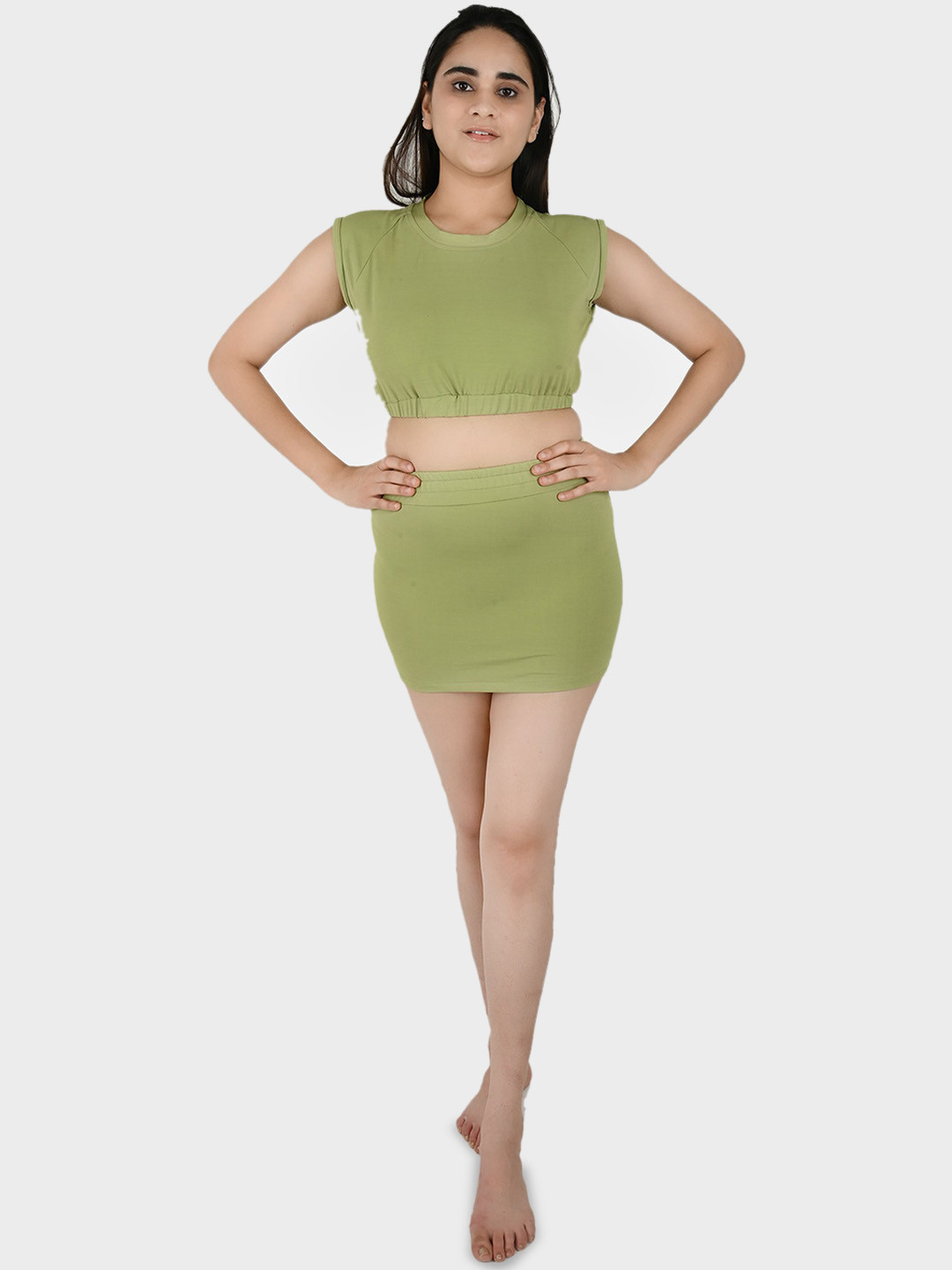 Blissence Round Neck Short Sleeves Swimwear Cover Up set