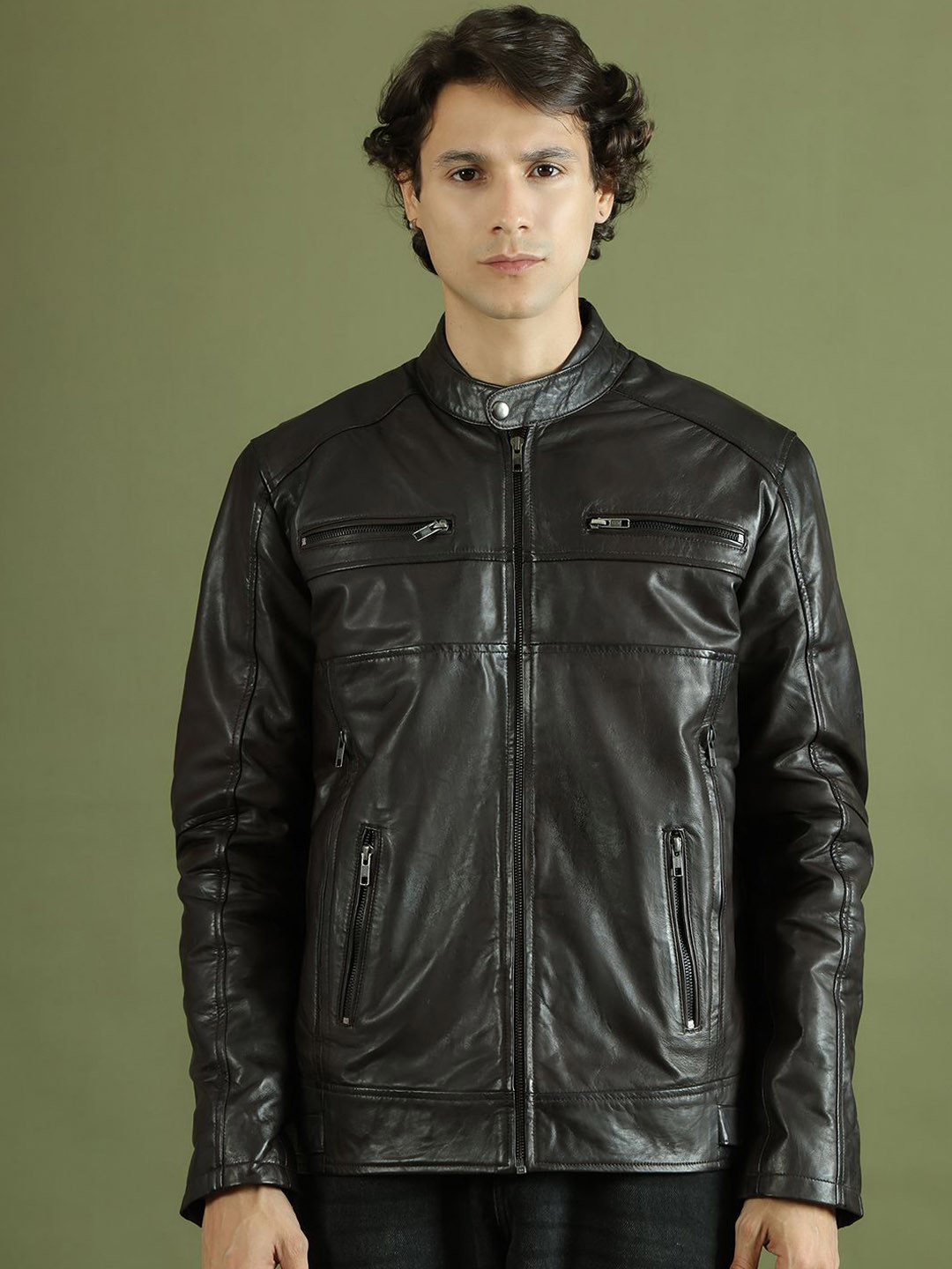 TAG 7 Men Leather Outdoor Leather Jacket