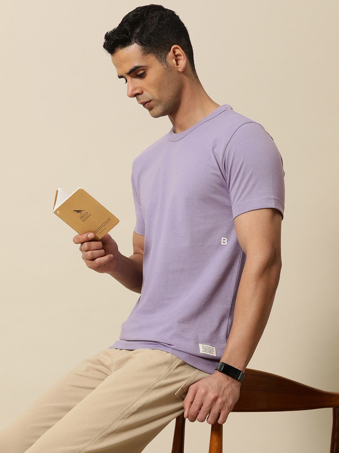 Mr Bowerbird Round Neck Tailored Fit T-shirt With a Notebook