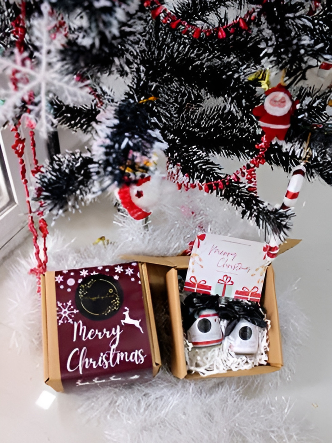 Wrapped up Love Christmas s Gifting Set 2Pcs Smokeless Scented Solid Geometric Jar Candles