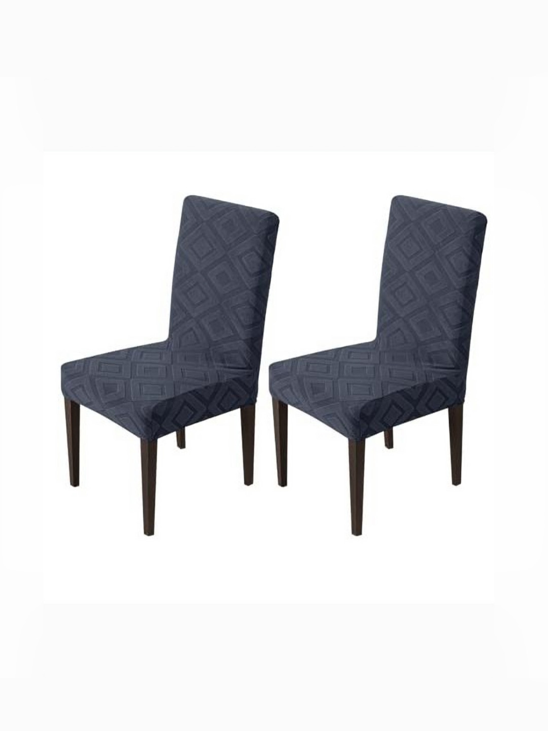 HOUSE OF QUIRK 2-Pcs Charcoal Colored Textured Removable Chair Covers