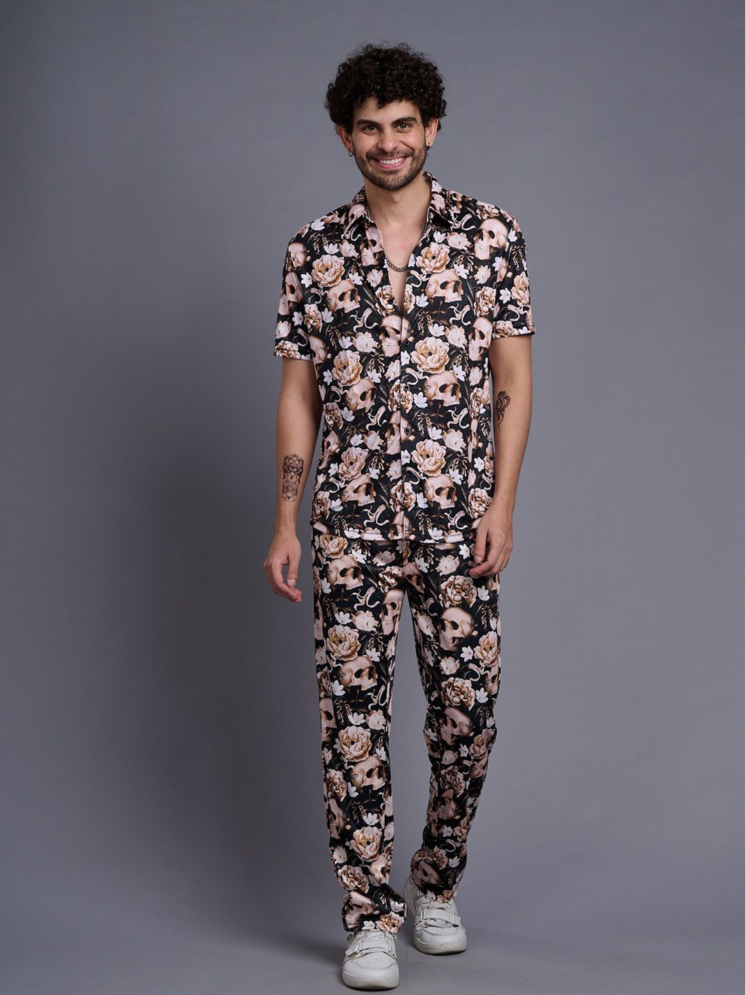 GO DEVIL Conversational Printed Shirt With Trousers