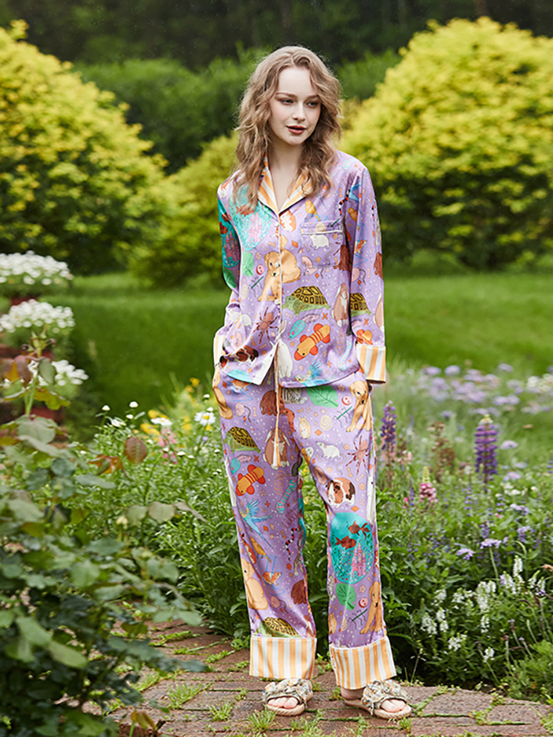 JC Collection Women Printed Long Sleeves Night suit