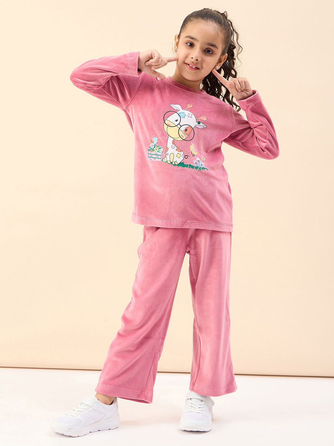 StyloBug Girls Printed Sweatshirt with Trousers