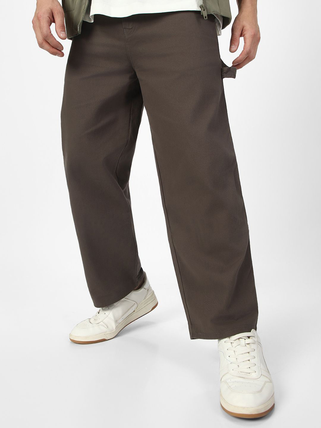 Urbano Fashion Men Loose Baggy Fit Pure Cotton Cargo Trouser