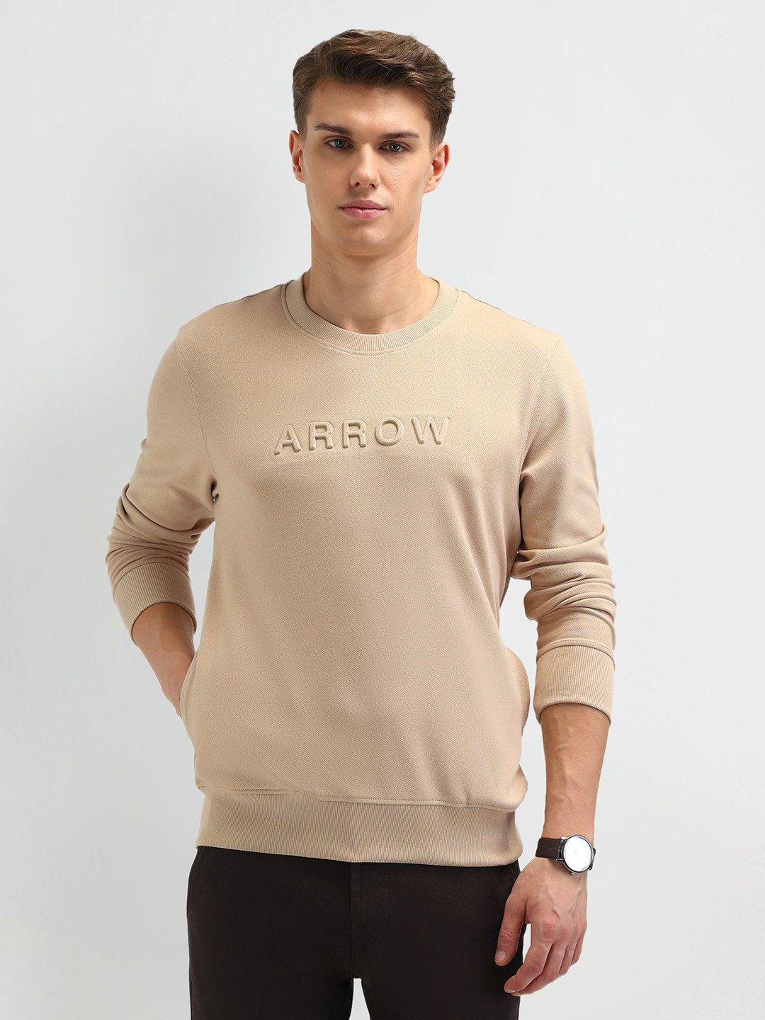 Arrow Sport Men Cotton Printed Pullover Sweatshirt