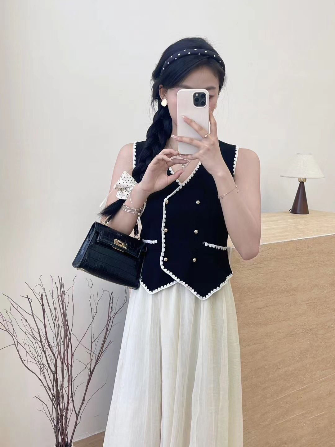 KPOP Women V-Neck Top With Pocket Detailing