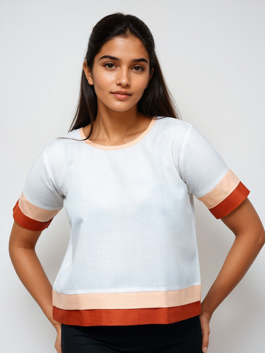 SPARROW Women Round Neck Layered Top