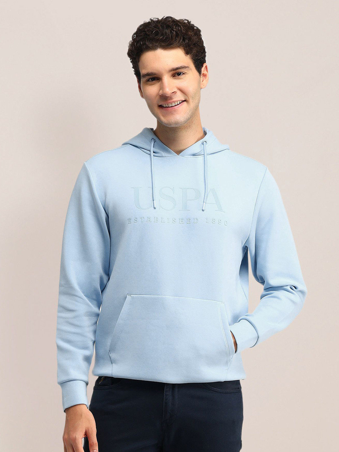 U.S. Polo Assn. Men Printed Hooded Pullover Sweatshirt