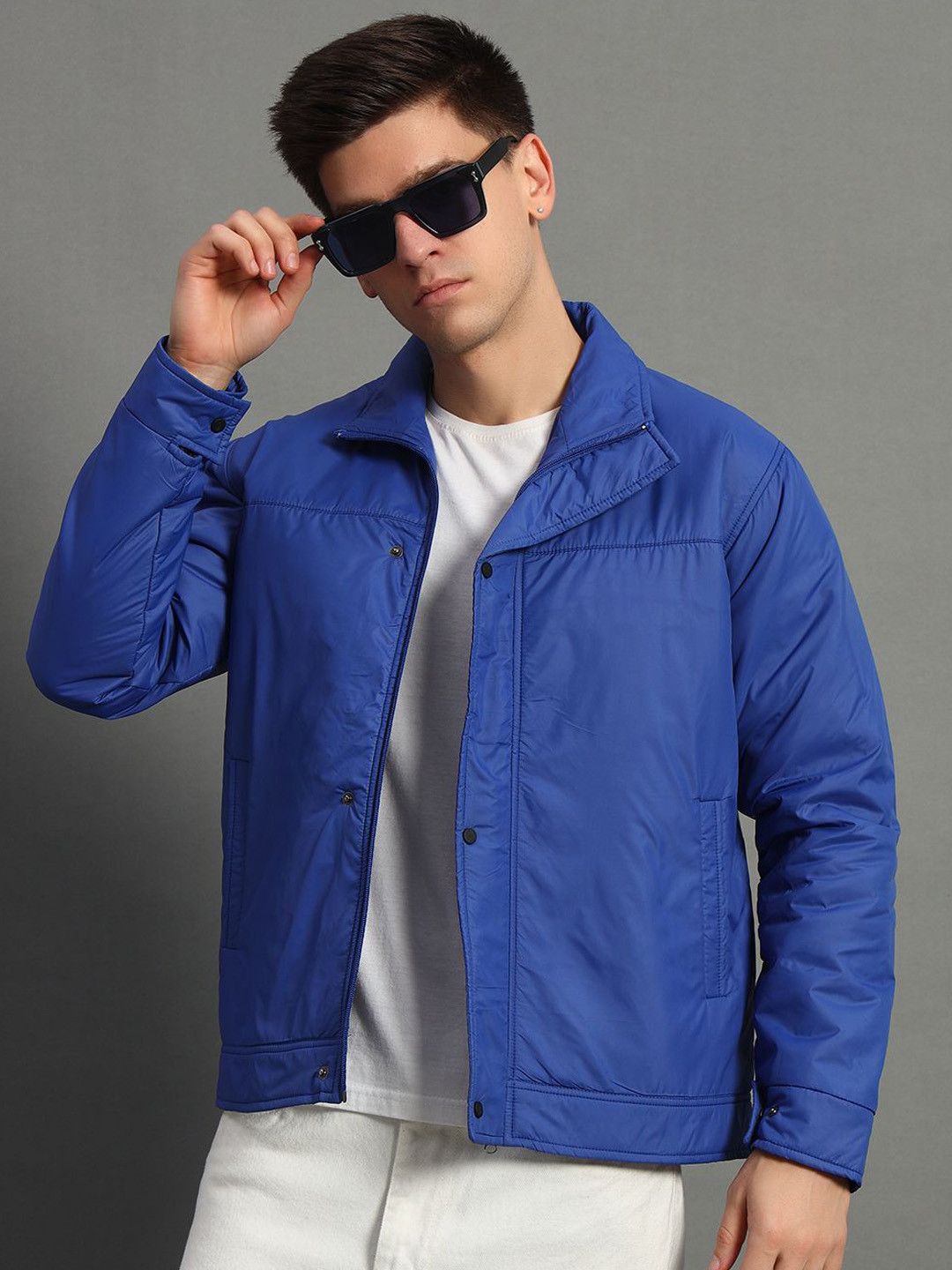 GET GOLF Men Polyester Lightweight Quilted Jacket with Patchwork