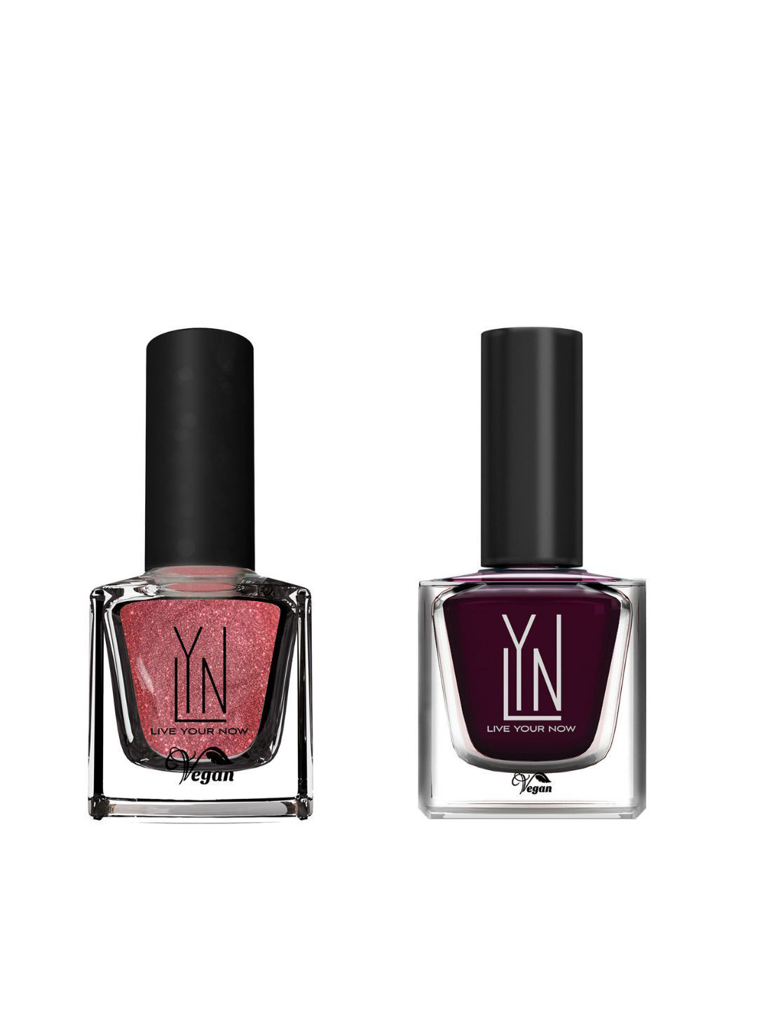 LYN LIVE YOUR NOW Set Of 2 Creme Nail Polish - 8 ml Each - Pop Champagne-Under Currant